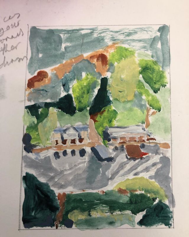 Process is the best thing about making a painting.  Initial sketches on paper using paint for landscapes inspired by #cezanne principals #artclasssydney #paintingclass #landscapepaintingclass