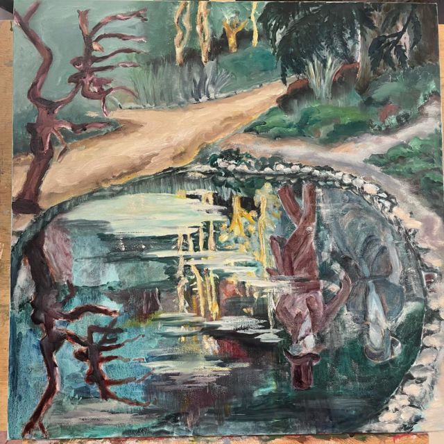 Some lovely narrative,  figure in landscapes in the Wednesday morning class. Enrolments open for Term 4. 3 places available. Inspired by #peterdoig #artclasssydney #paintingclass #adultartclass
