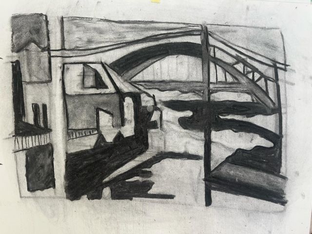 Methods of abstracting the urban landscape inspired by #picasso in Wednesday evening and Thursday morning classes. #artclasssydney #drawing #abstraction