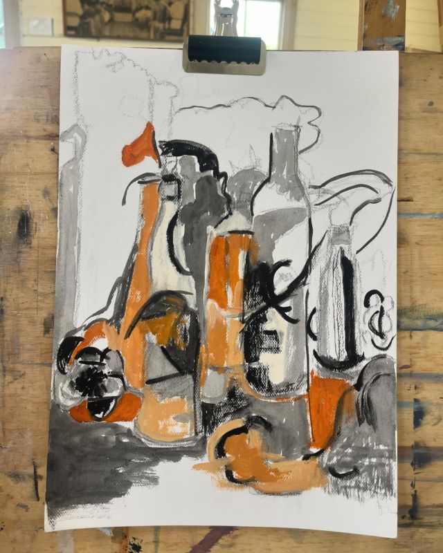 First class back for 2023 and launching in with #abstraction looking at Australian artist #ianfairweather #artclasssydney #drawing #paintingclass #adultartclass
